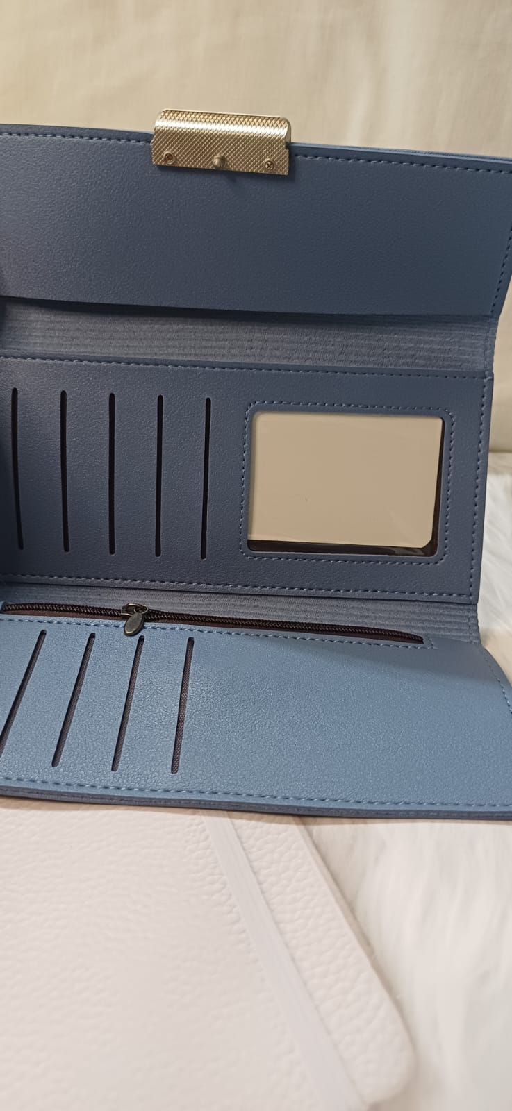 Blue Square Lock Wallet
