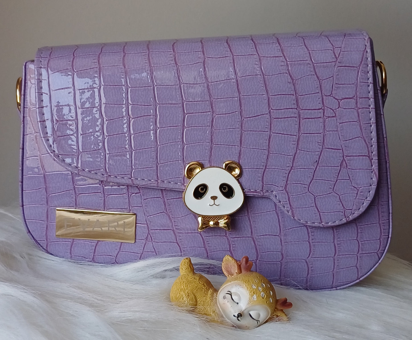 Blue Panda Lock Sling Bag