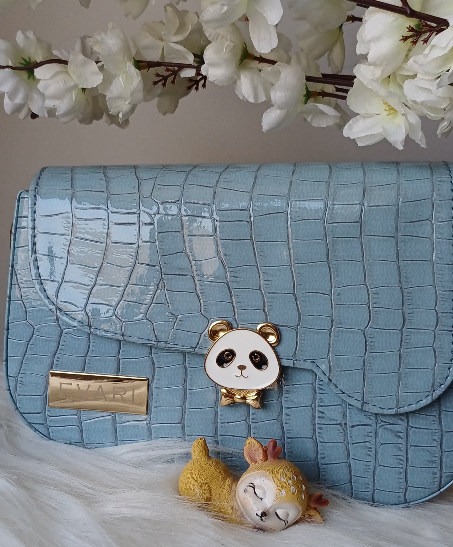 Blue Panda Lock Sling Bag