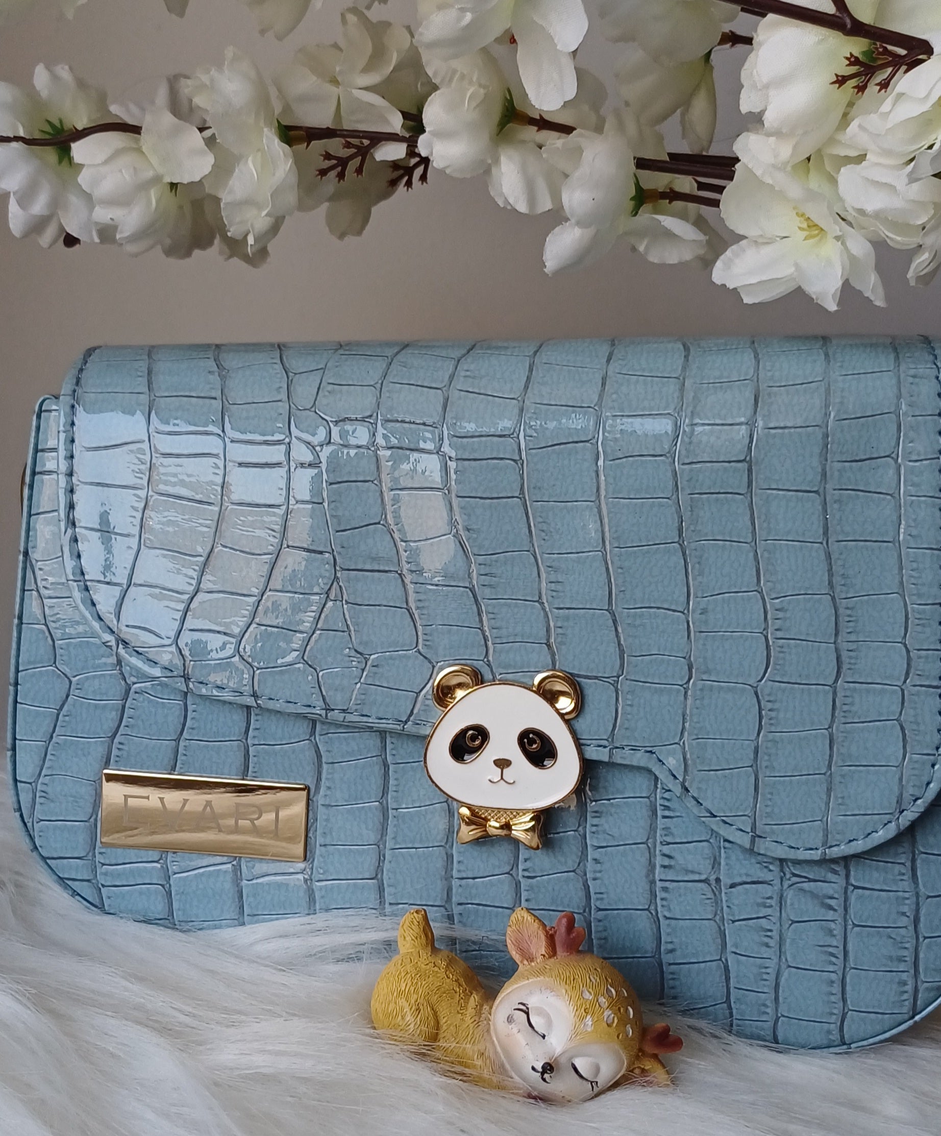 Blue Panda Lock Sling Bag
