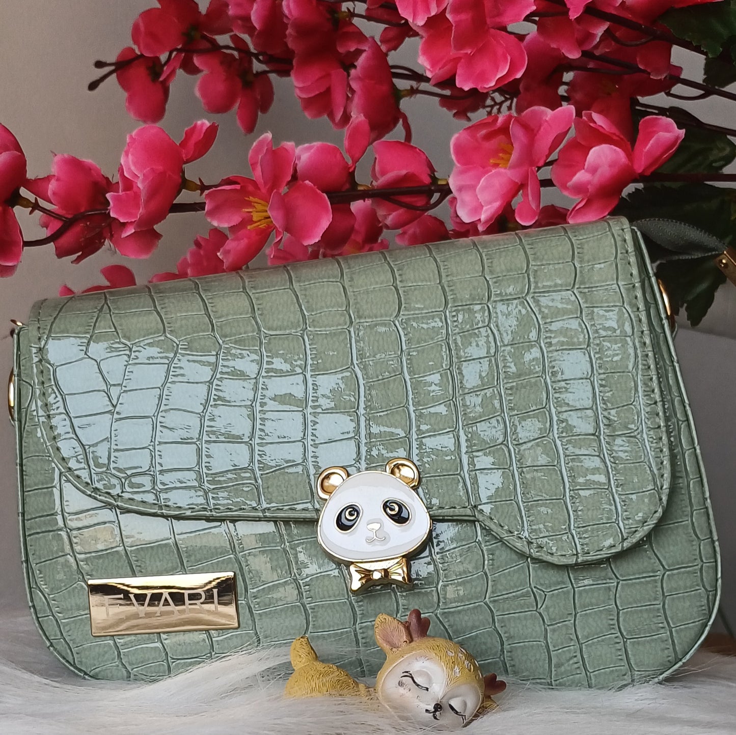 Blue Panda Lock Sling Bag