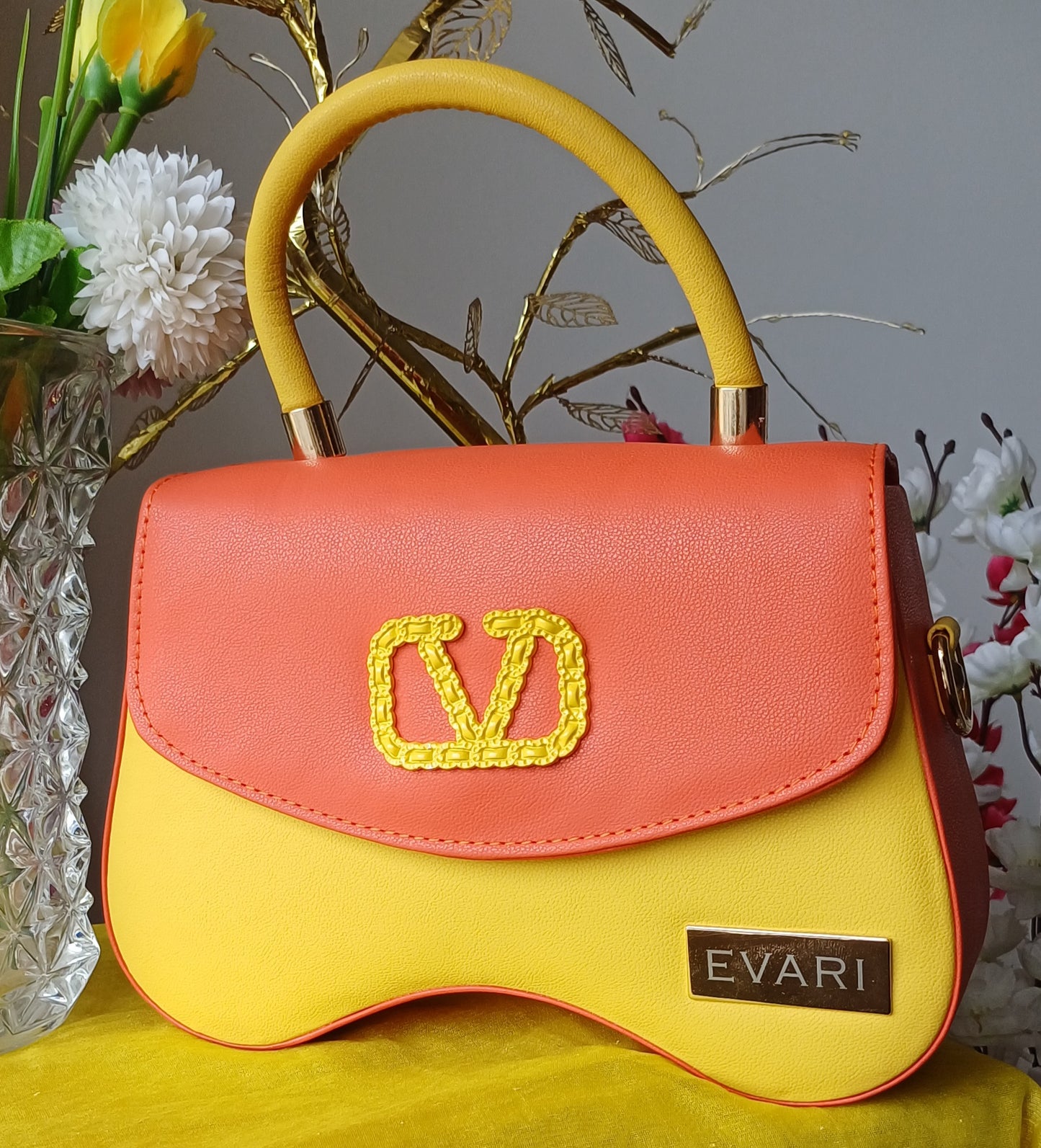 Orange Flap Yellow Valentino Sling Bag