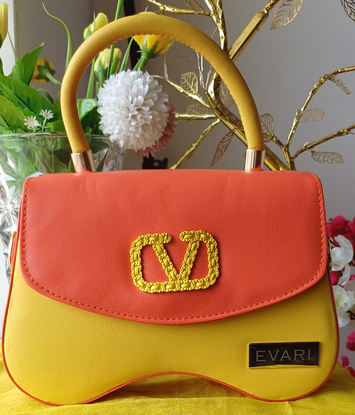 Orange Flap Yellow Valentino Sling Bag