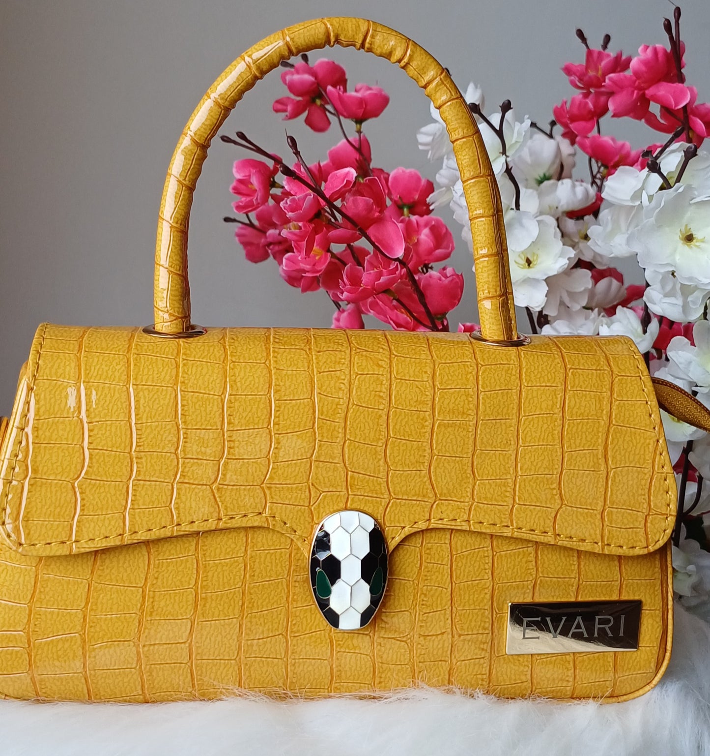 Green Snake Lock Baguette Bag