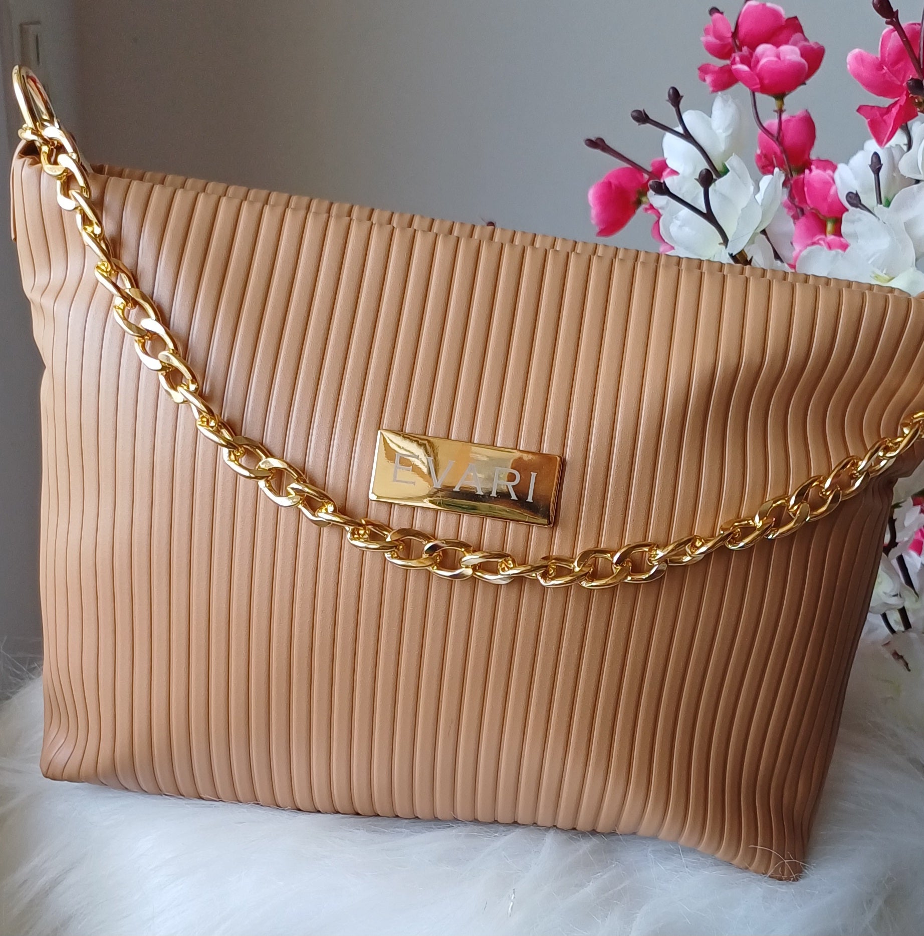 Brown Stripes Quilt Sling Bag