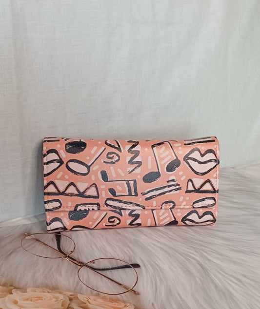 Printed Pink & Black Wallet