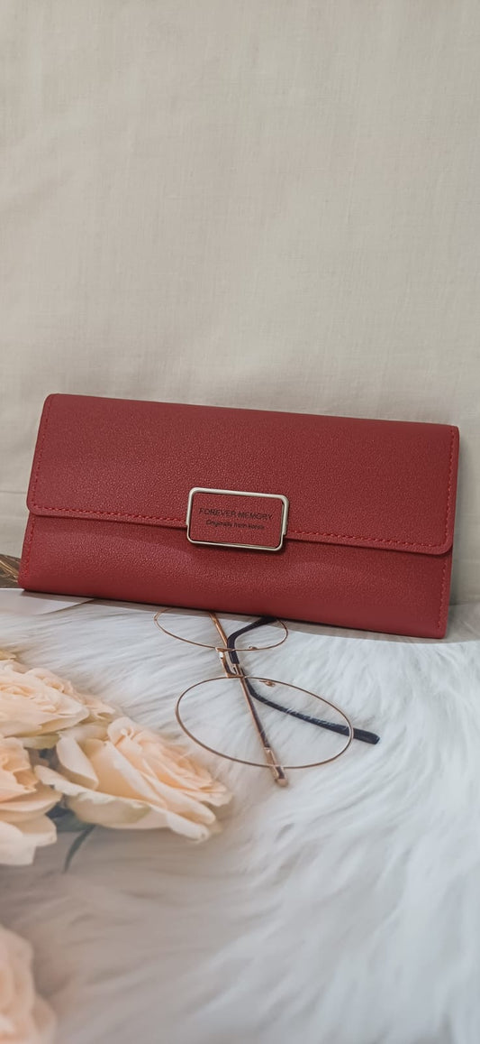 Red Square Lock Wallet