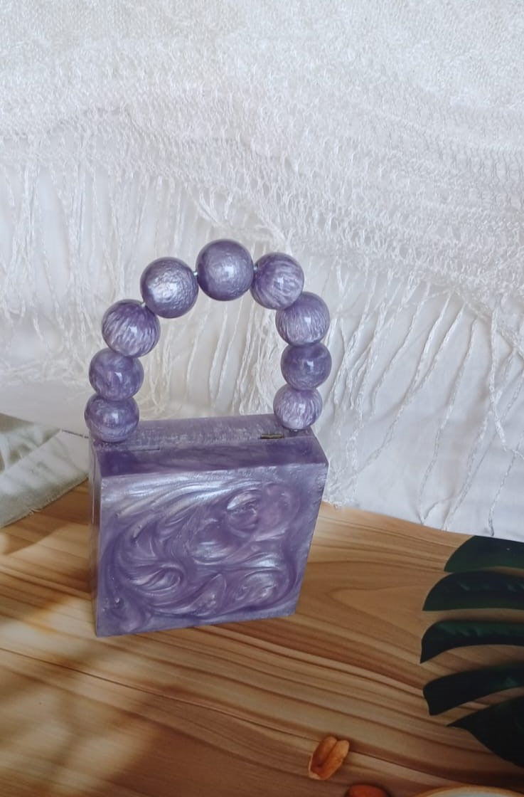 Purple Marble Sling Bag