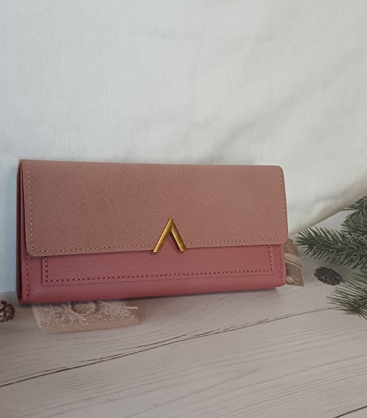 Wood Brown V Lock Rubber Wallet