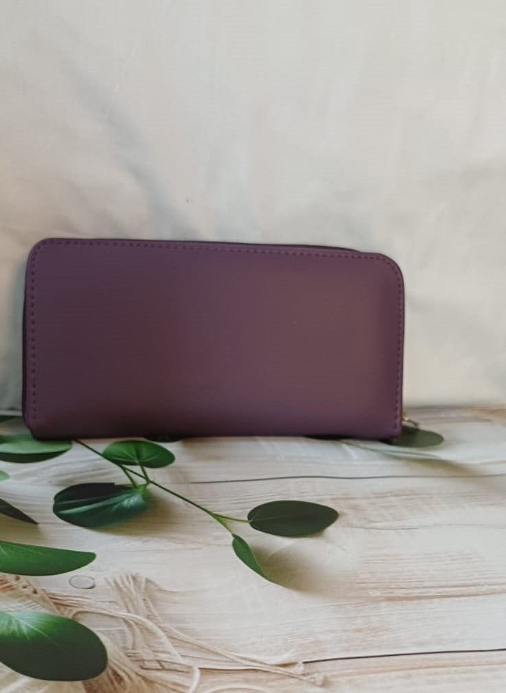 Purple Embroidered Wallet