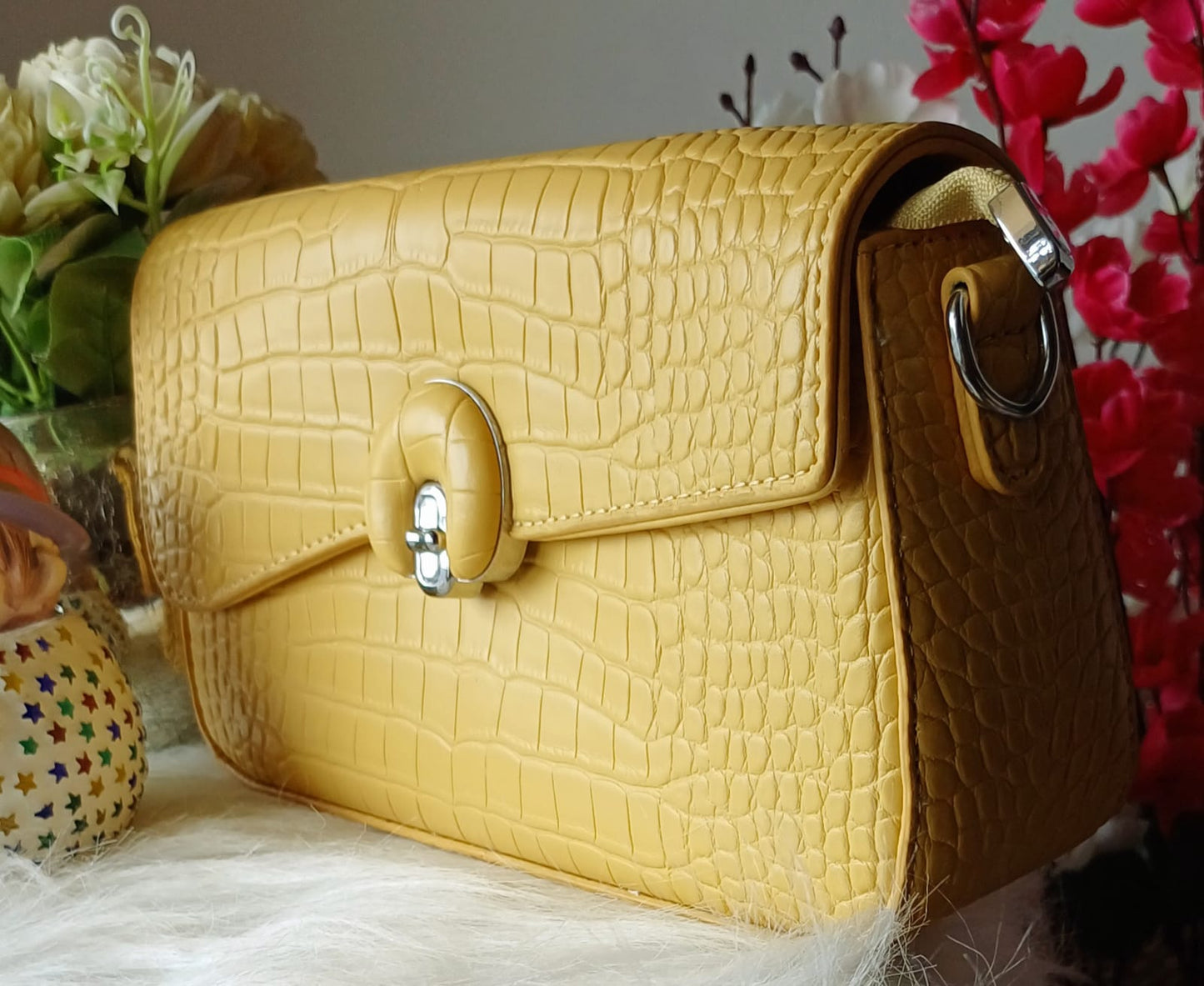 Yellow Umbrella Lock Sling Bag