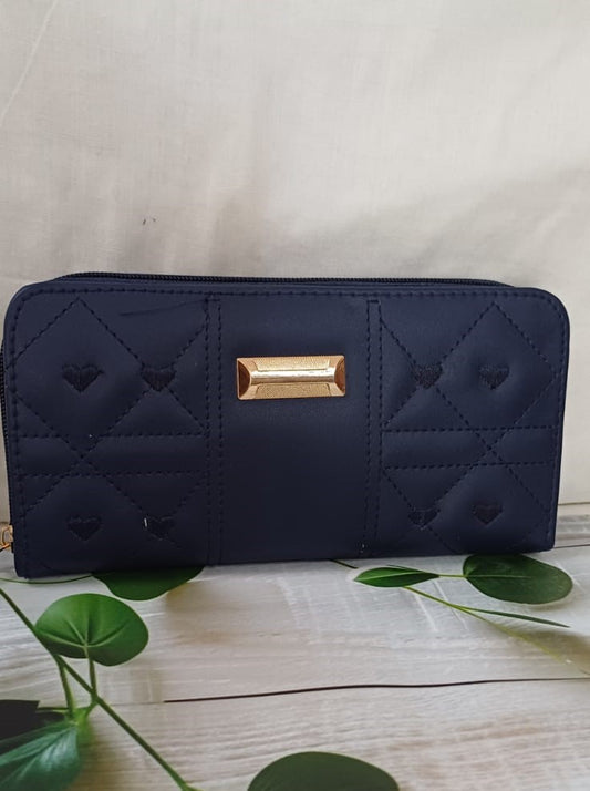 Dark Blue Embroidered Wallet