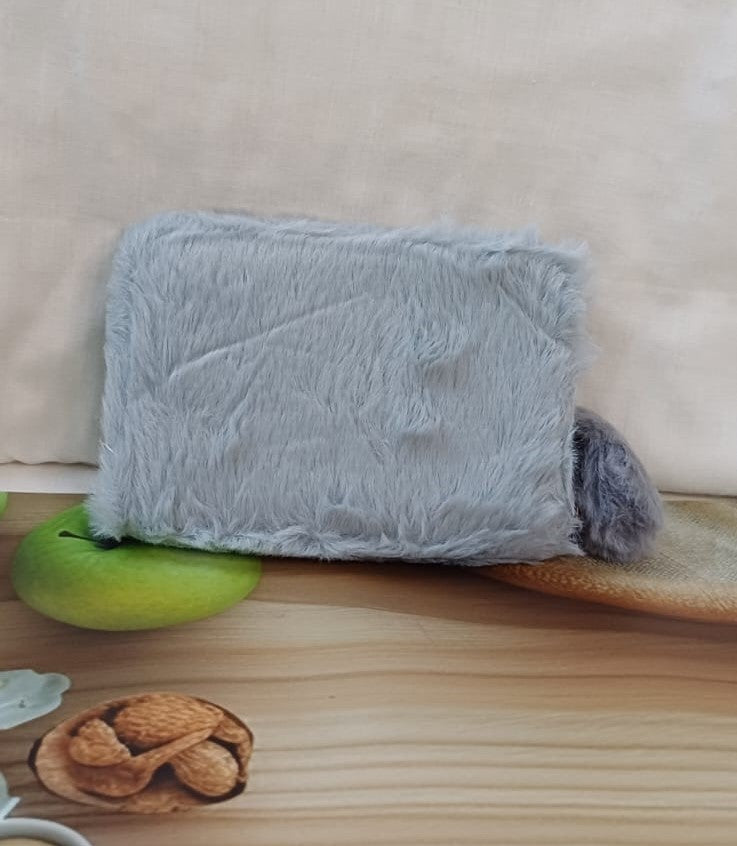 Light Blue Kitty Fur Pocket Wallet