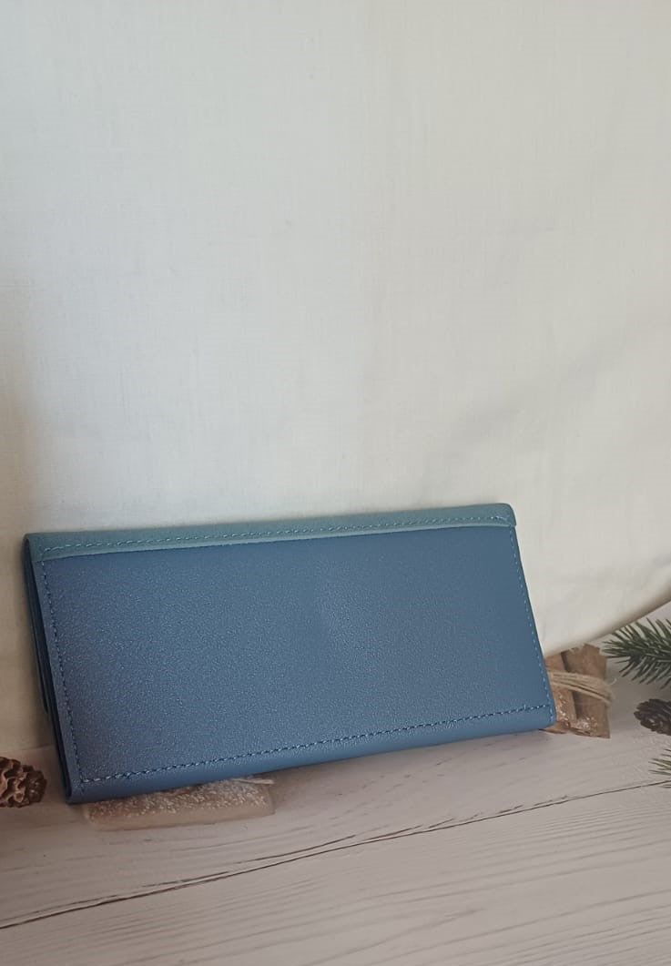 Blue V Lock Rubber Wallet