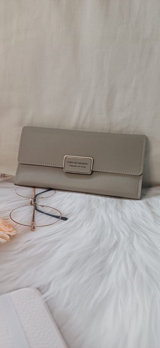 Grey Square Lock Wallet