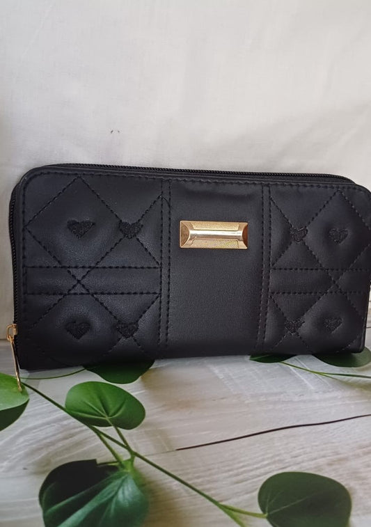 Black Embroidered Wallet