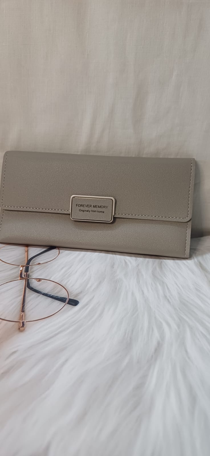 Grey Square Lock Wallet