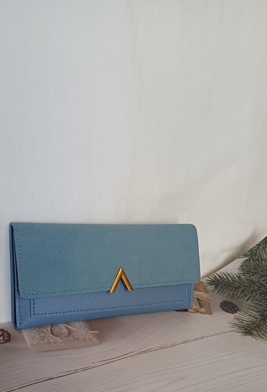 Blue V Lock Rubber Wallet