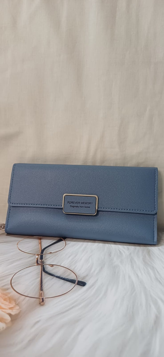 Blue Square Lock Wallet