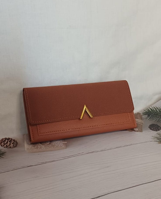 Brown V Lock Rubber Wallet