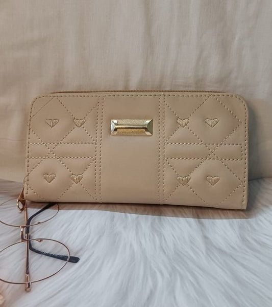 Beige Embroidered Wallet