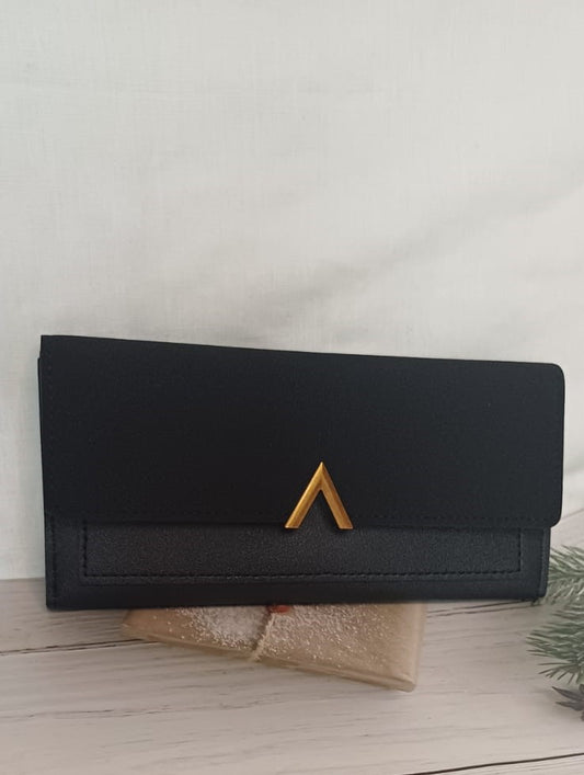 Black V Lock Rubber Wallet