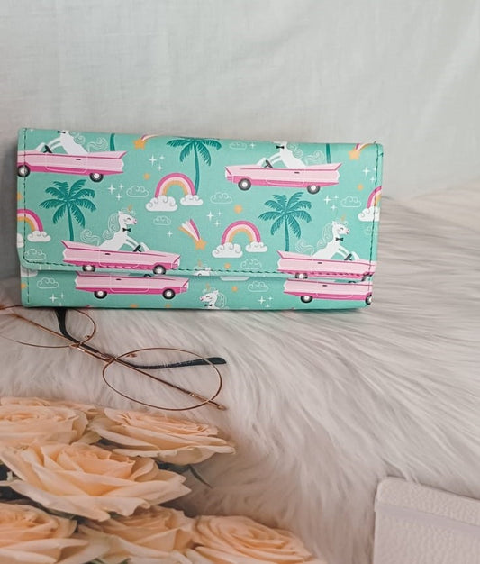 Printed Green Wallet