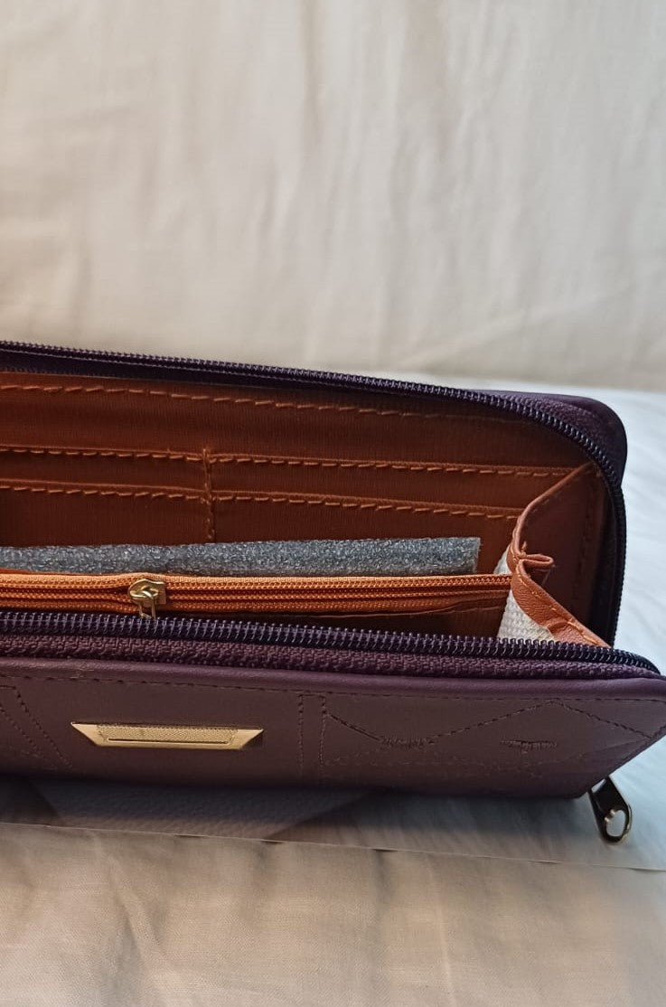 Purple Embroidered Wallet