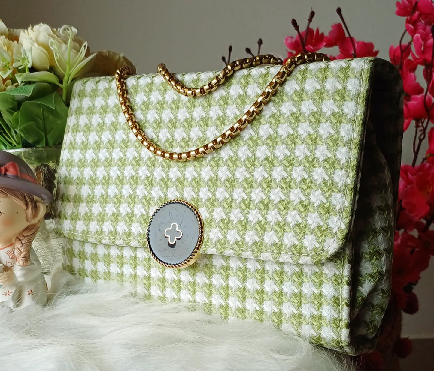 Fabric Green PLUS Lock Sling Bag