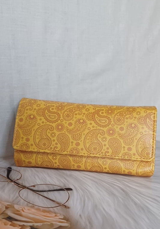 Printed Yellow Wallet