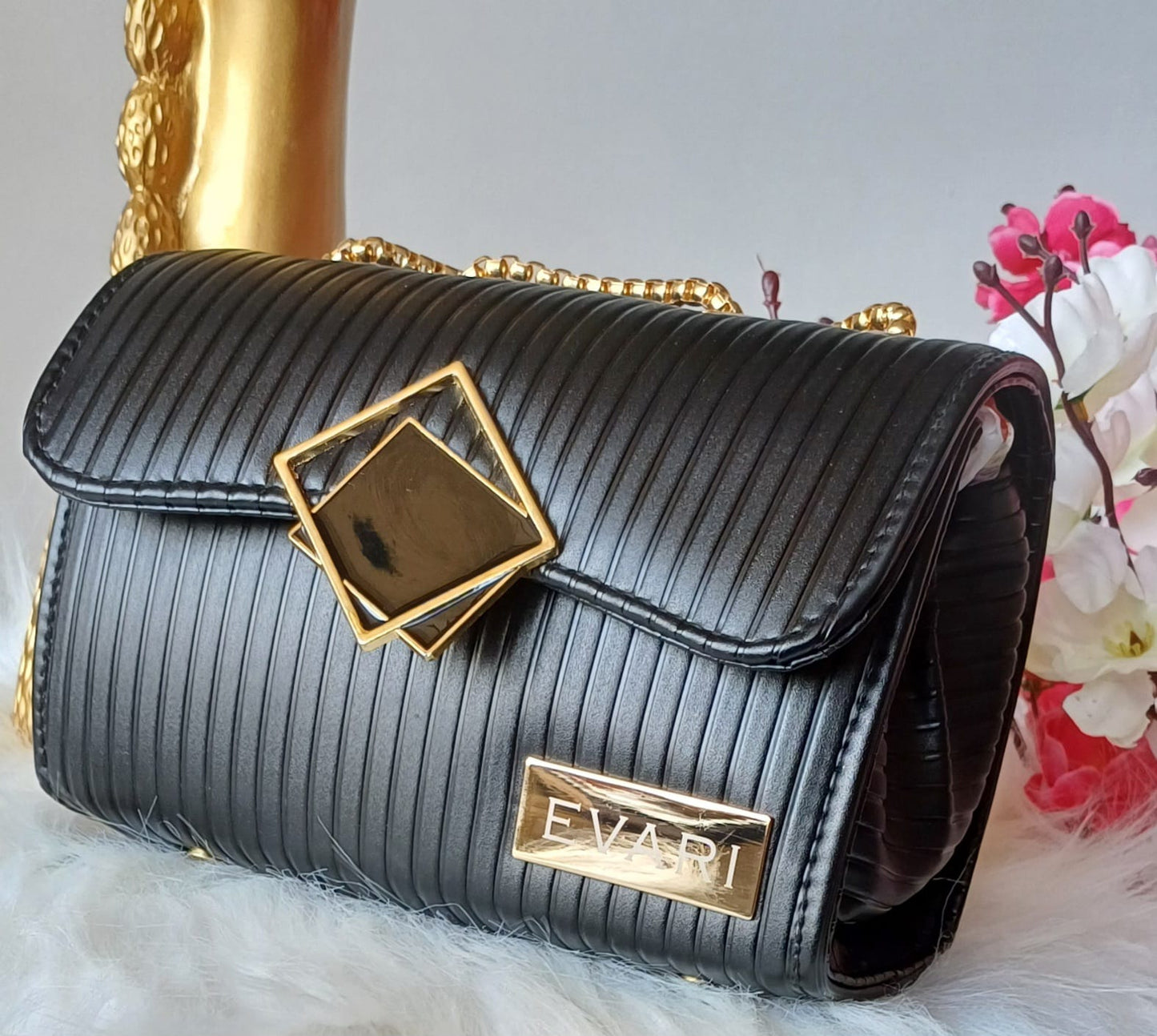 Blue Square Lock Sling Bag