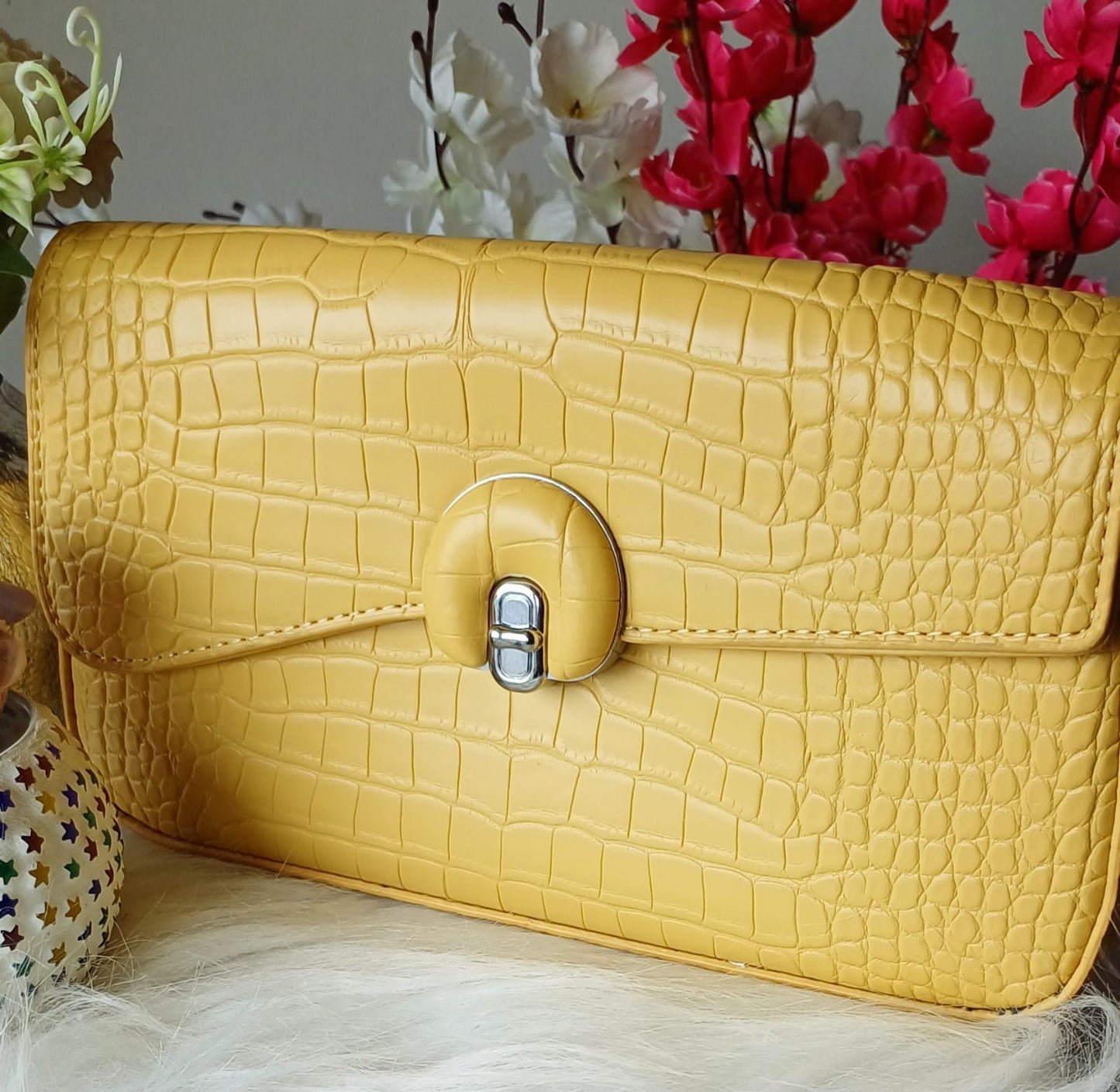 Yellow Umbrella Lock Sling Bag