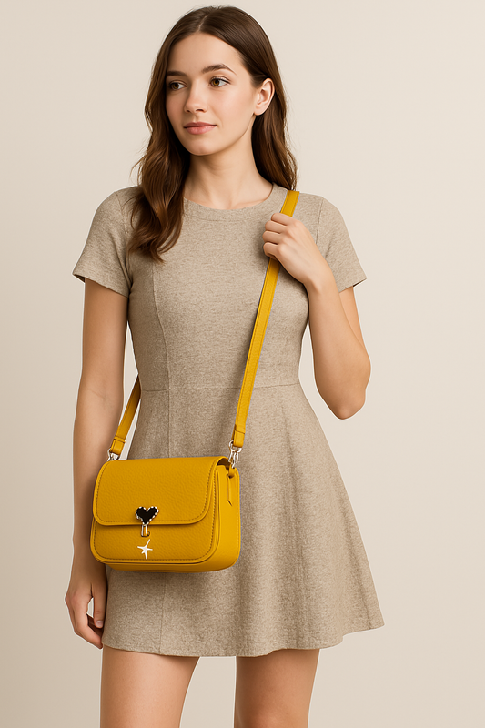 Yellow Mickey Lock Sling Bag