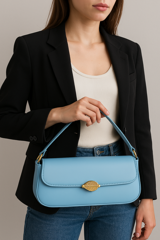 Blue Leaf Lock Sling Bag