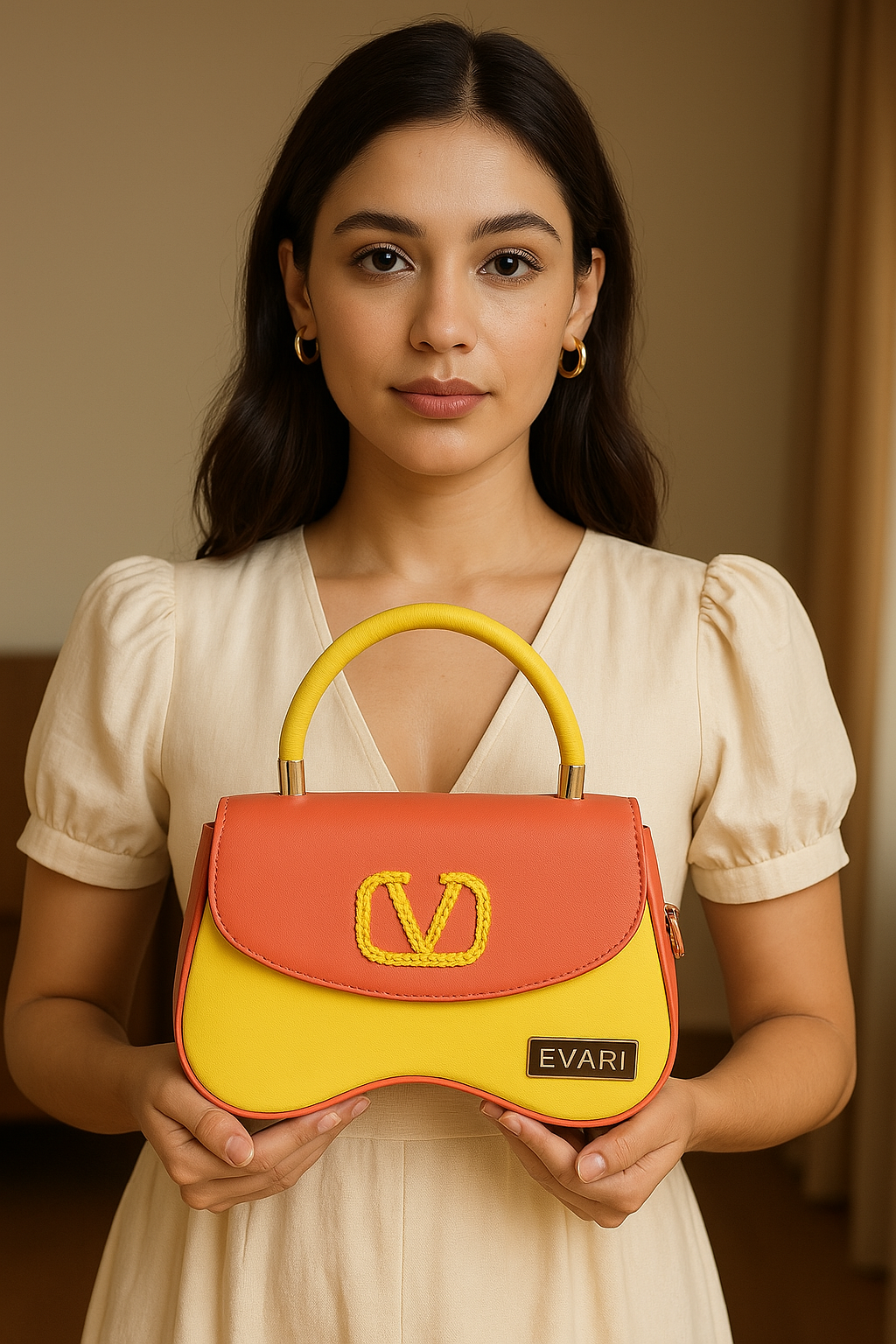 Orange Flap Yellow Valentino Sling Bag