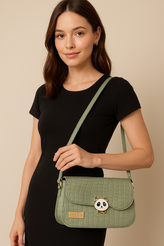 Green Panda Sling Bag