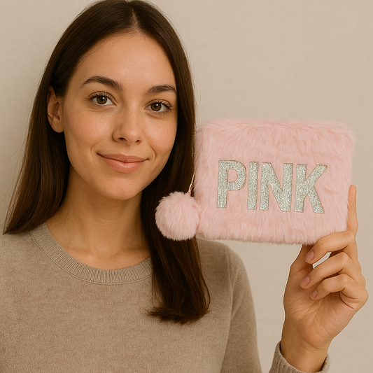 Light PINK Fur Pocket Wallet