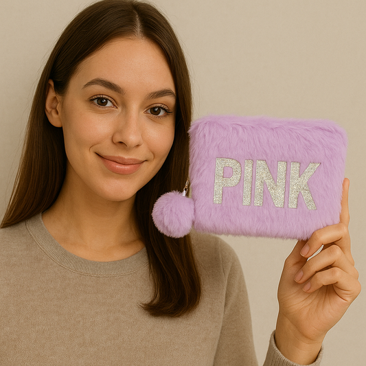 LILAC PINK Fur Pocket Wallet