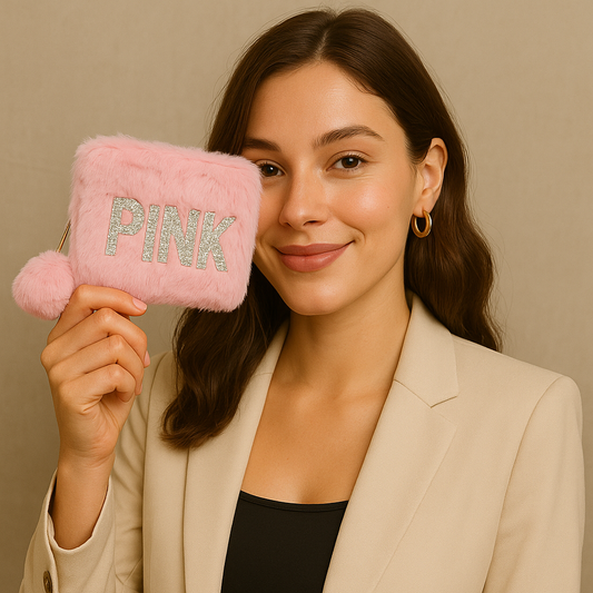 Light PINK Fur Pocket Wallet