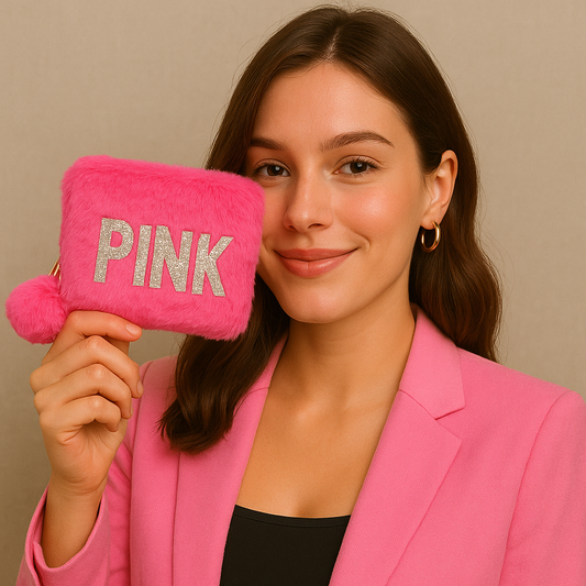 Bright PINK Fur Pocket Wallet