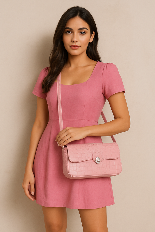 Pink Umbrella Lock Sling Bag
