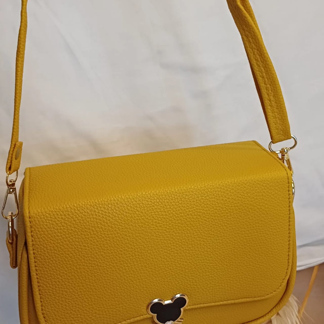 Yellow Mickey Lock Sling Bag